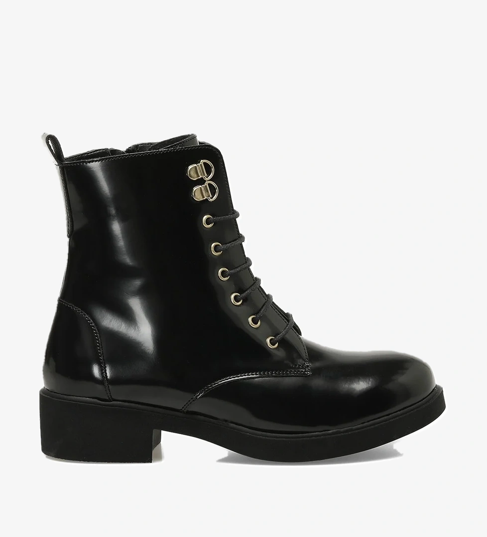 24K-595 4PR Siyah Kadın Düz Bot - Görsel 1