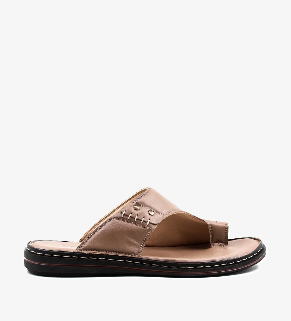 Hakiki Deri Erkek Düz Terlik 128MA119 - Görsel 1