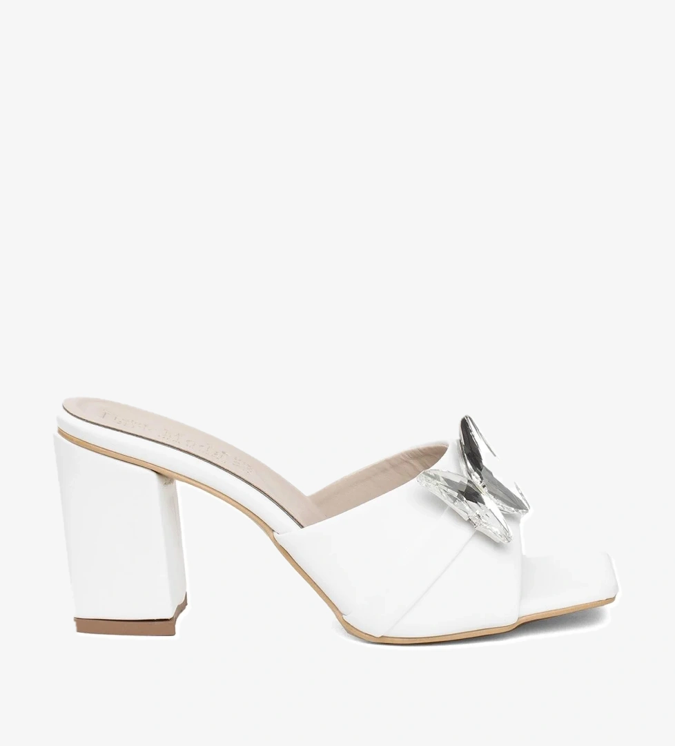 Miss Park Moda Pm161 K420 Kadın Topuklu Terlik Ten Beyaz model görseli