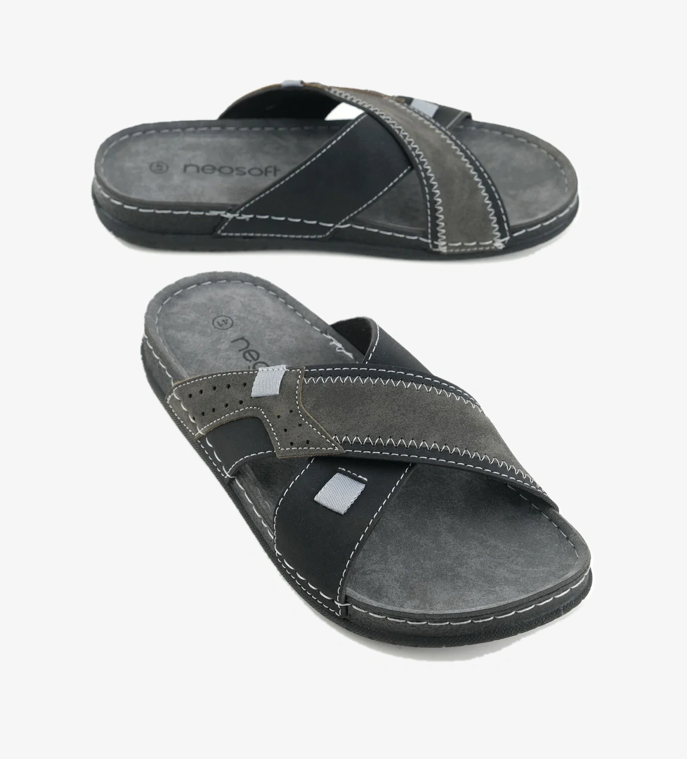 Yazlık Erkek Suni Deri Neosoft Rahat Taban Günlük Terlik - Görsel 1
