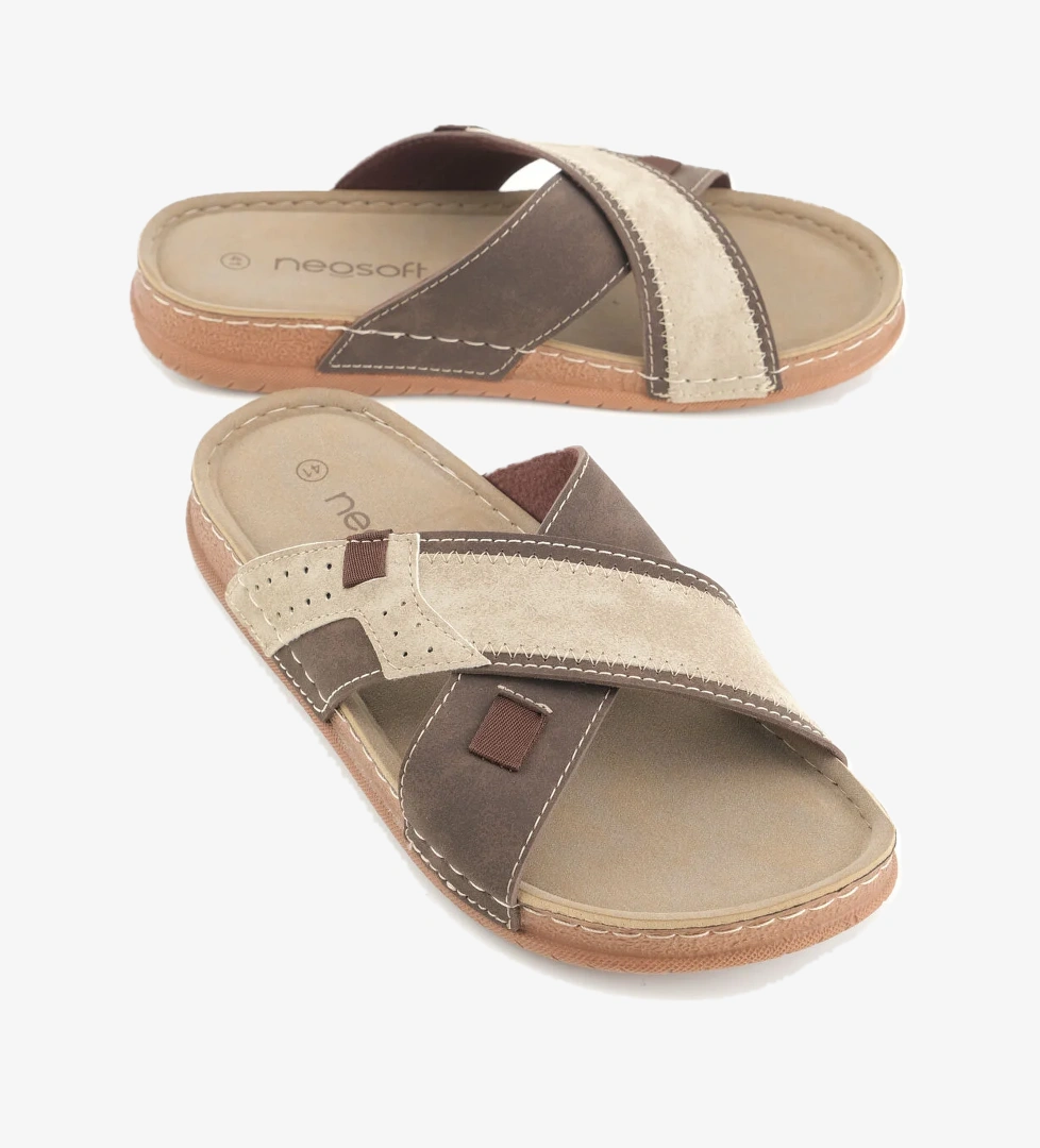 Yazlık Erkek Suni Deri Neosoft Rahat Taban Günlük Terlik - Görsel 1