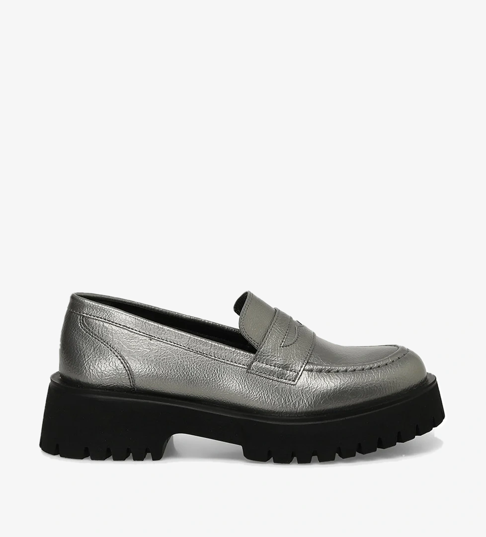 24K-552 4PR Gümüş Kadın Oxford Ayakkabı - Görsel 1