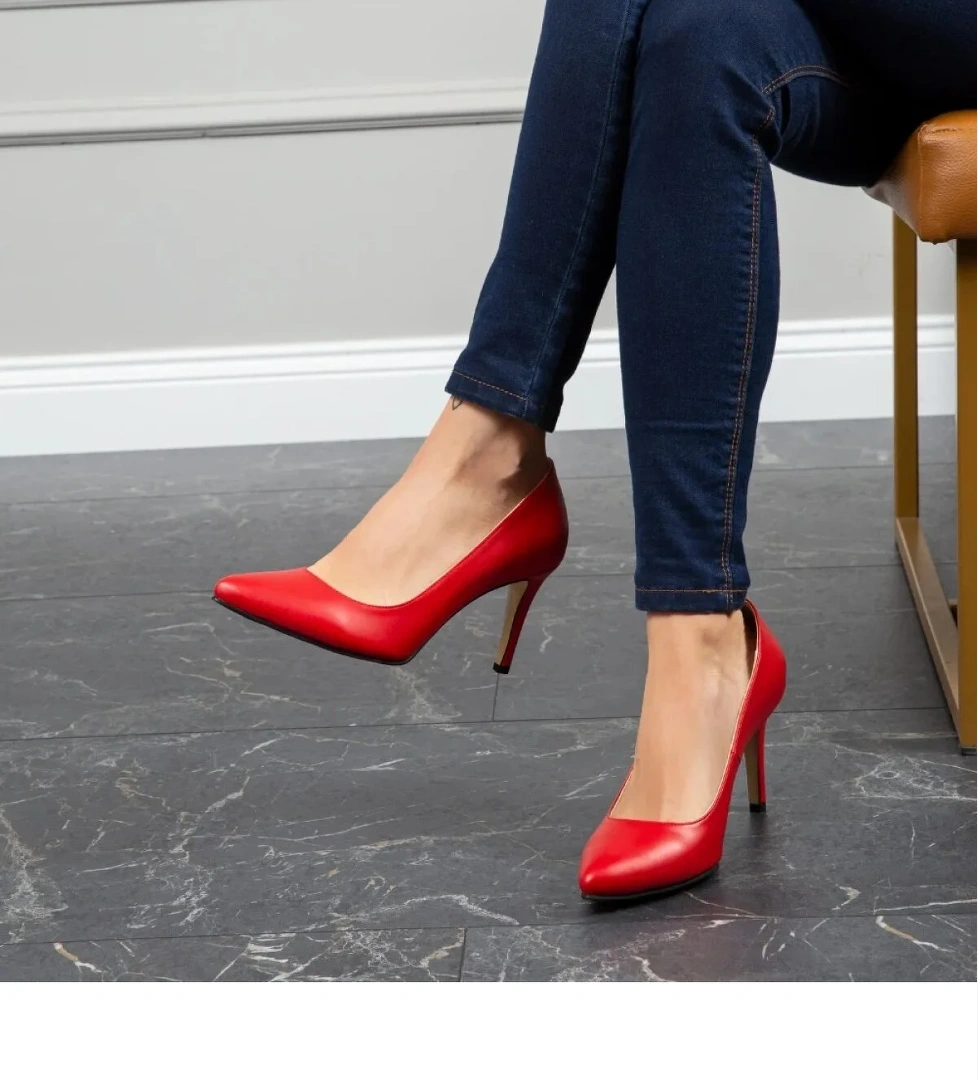 Nish Exclusive 4292 Kadın Hakiki Deri Klasik Stiletto