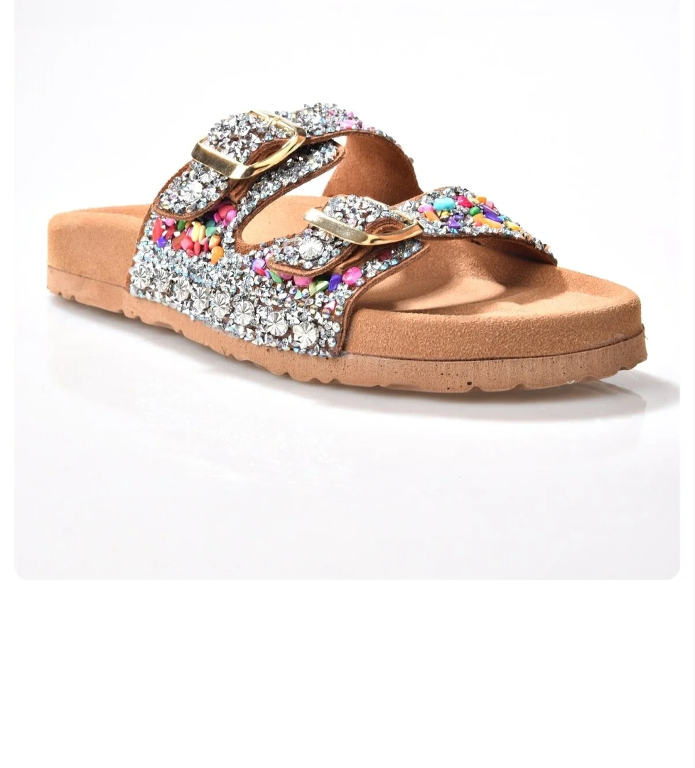 Zeyn 8013 Kadın Deri Taşlı Terlik model görseli