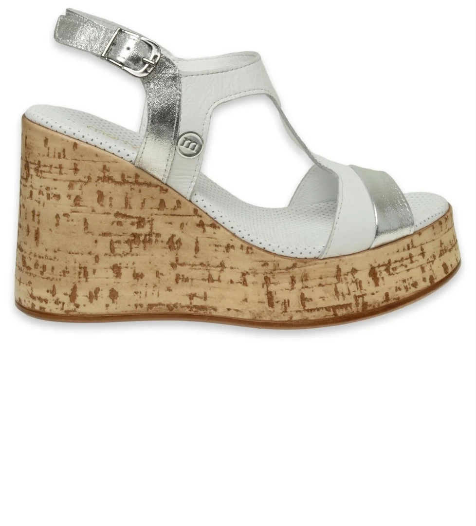 Mammamia D24Ys-1530Z Dolgu Topuk Beyaz Kadın Sandalet model görseli