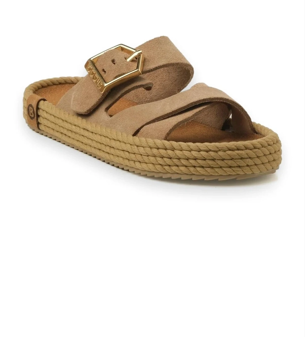 Sevilla Çift Bant Camel Kadın Terlik