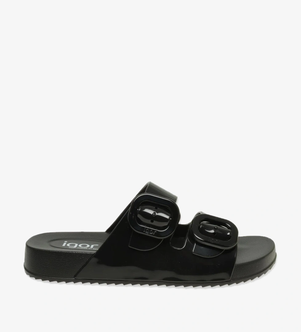 S10334Z Habana Brillo Siyah Kadın Terlik