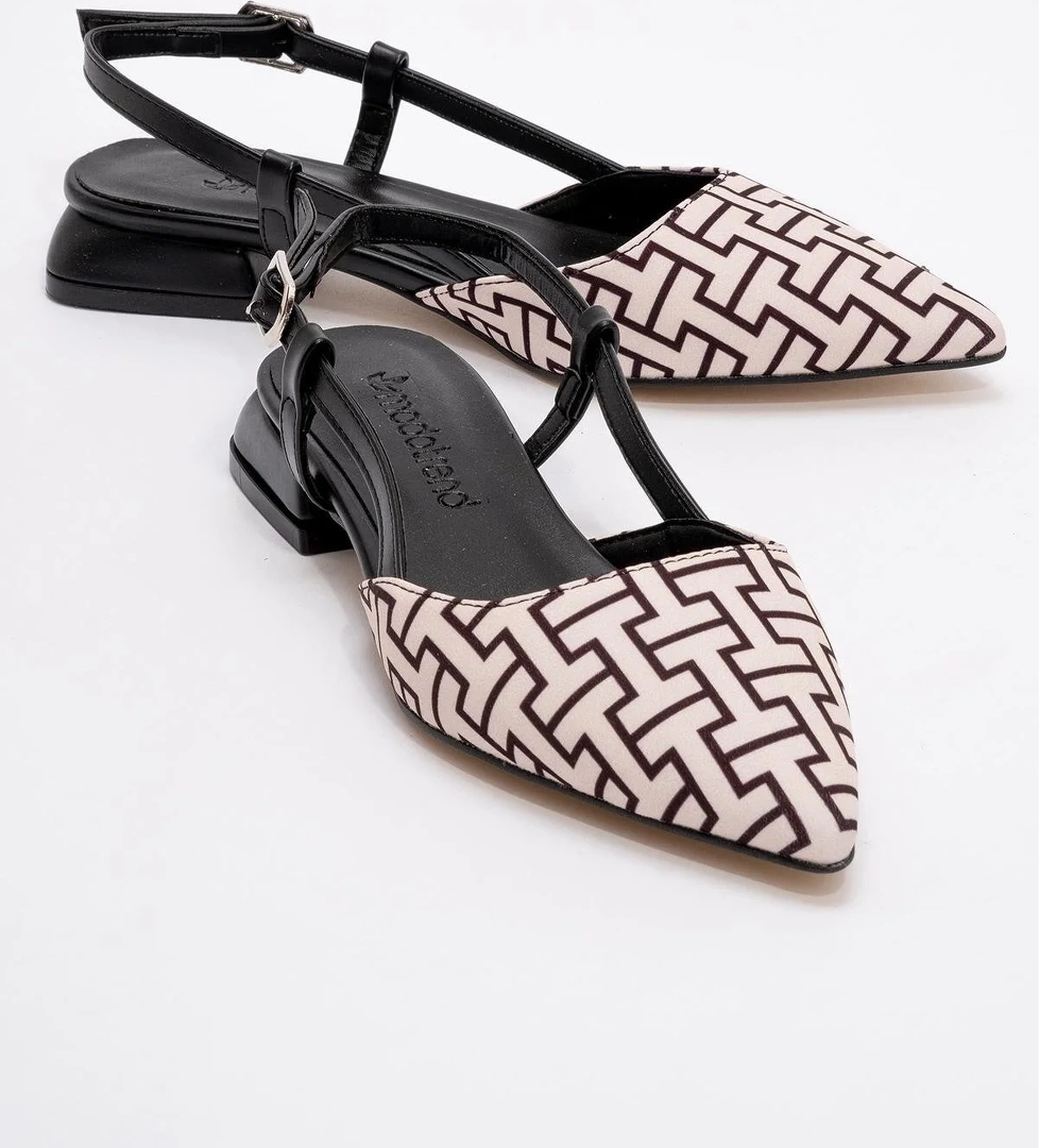 Kadın Düz Sandalet SİYAH EKOSE