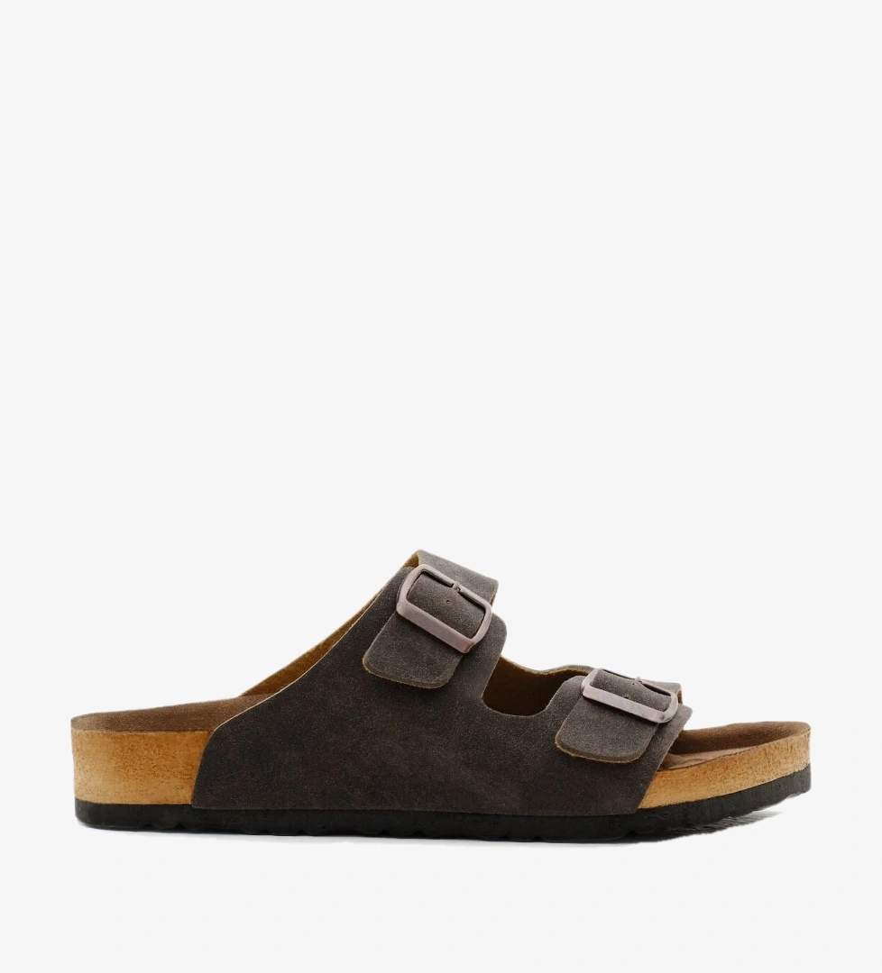 Tonny Black Unisex Kahve Poli Taban Ayarlamalı Çift Tokalı Terlik