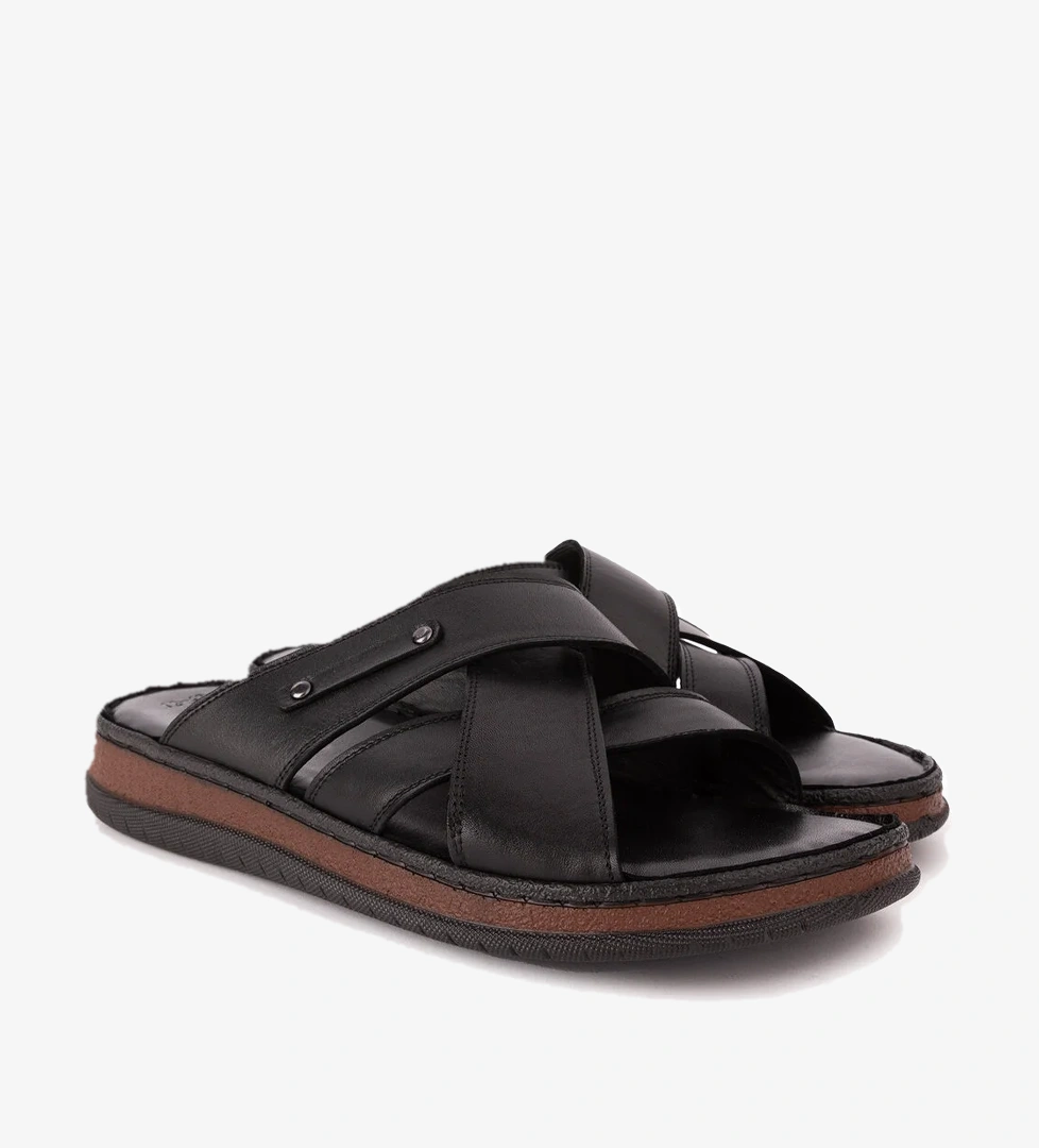 Gondol Erkek Hakiki Deri Rahat Günlük Terlik hkm.12