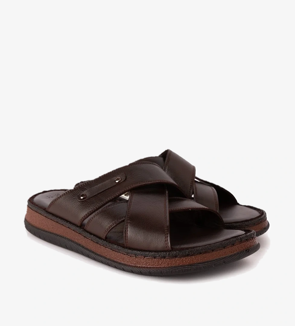 Gondol Erkek Hakiki Deri Rahat Günlük Terlik hkm.12 - Görsel 1