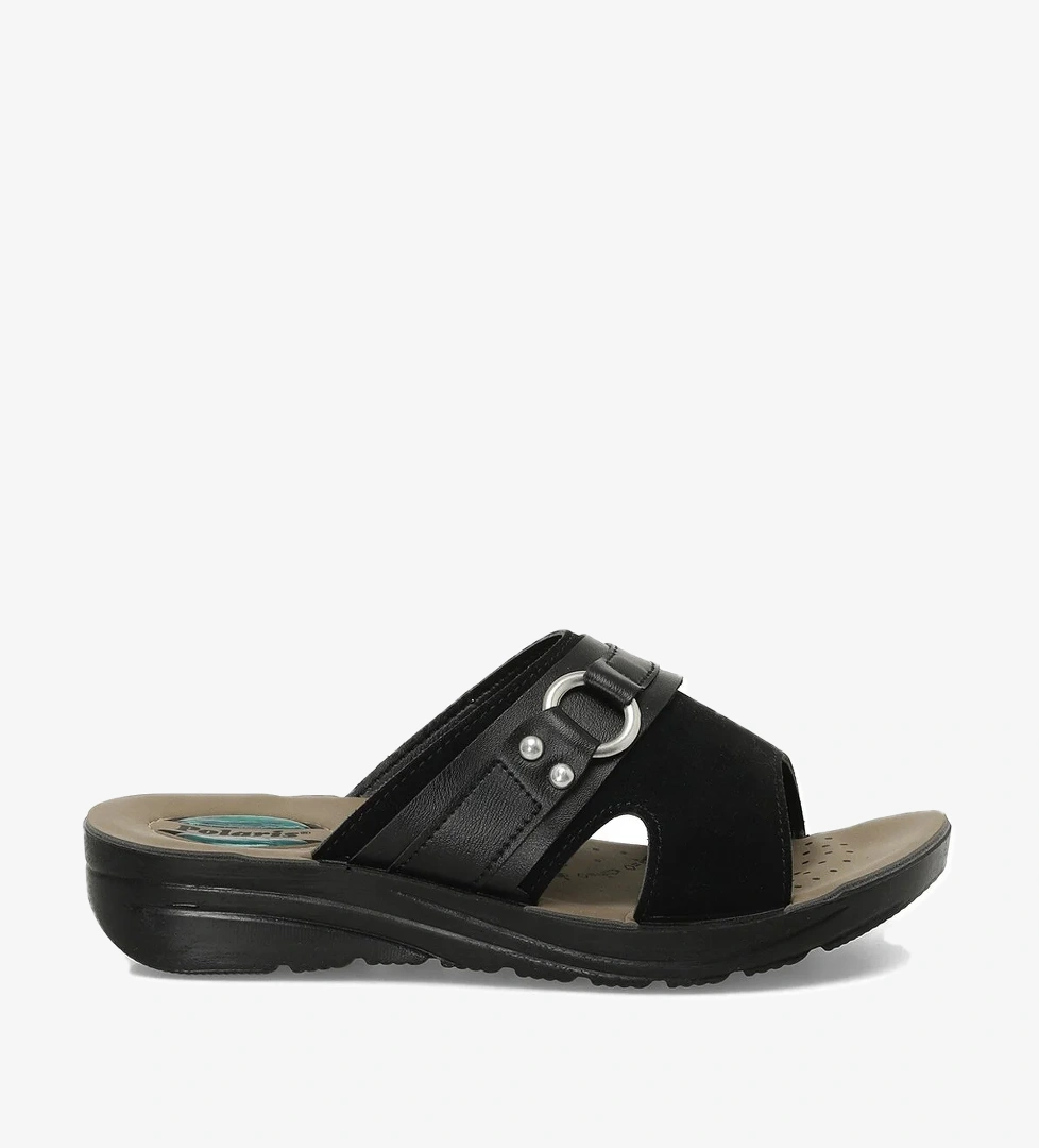 Polaris 607004.Z4PR Siyah Kadın Ev Terliği - Görsel 1