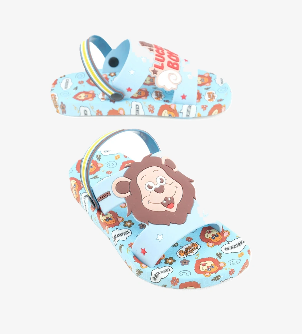 Gezer Gezer Mavi Yazlık Erke Çocuk Islak Zemine Uygun Günlük Havuz Plaj Terlik-Sandalet Sandalet & Terlik | Flo Mavi - 1. görsel