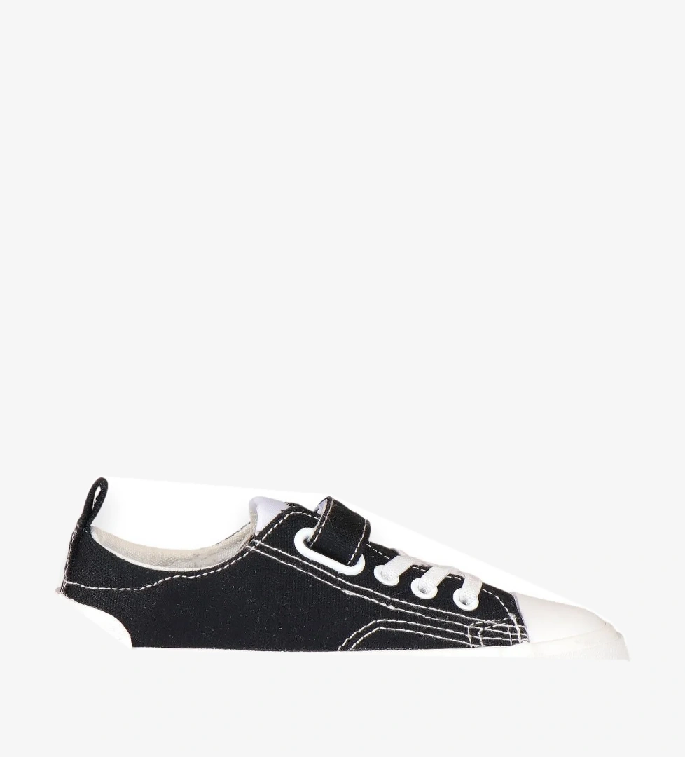 346.P24Y141 Patik Keten Siyah-Beyaz Çocuk Spor Ayakkabı - Görsel 1