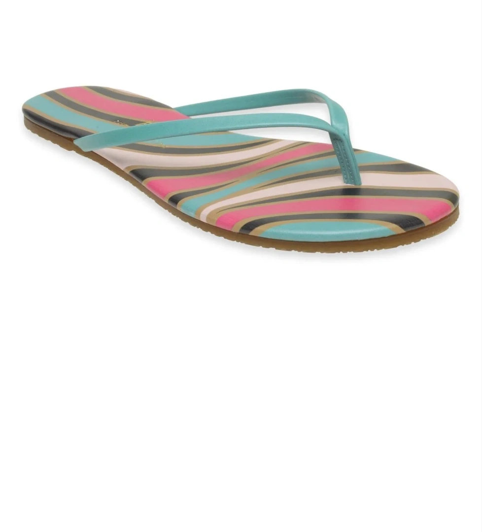 Tk-2209 Klasik Desenli Parmak Arası Çok Renkli Kadın Terlik