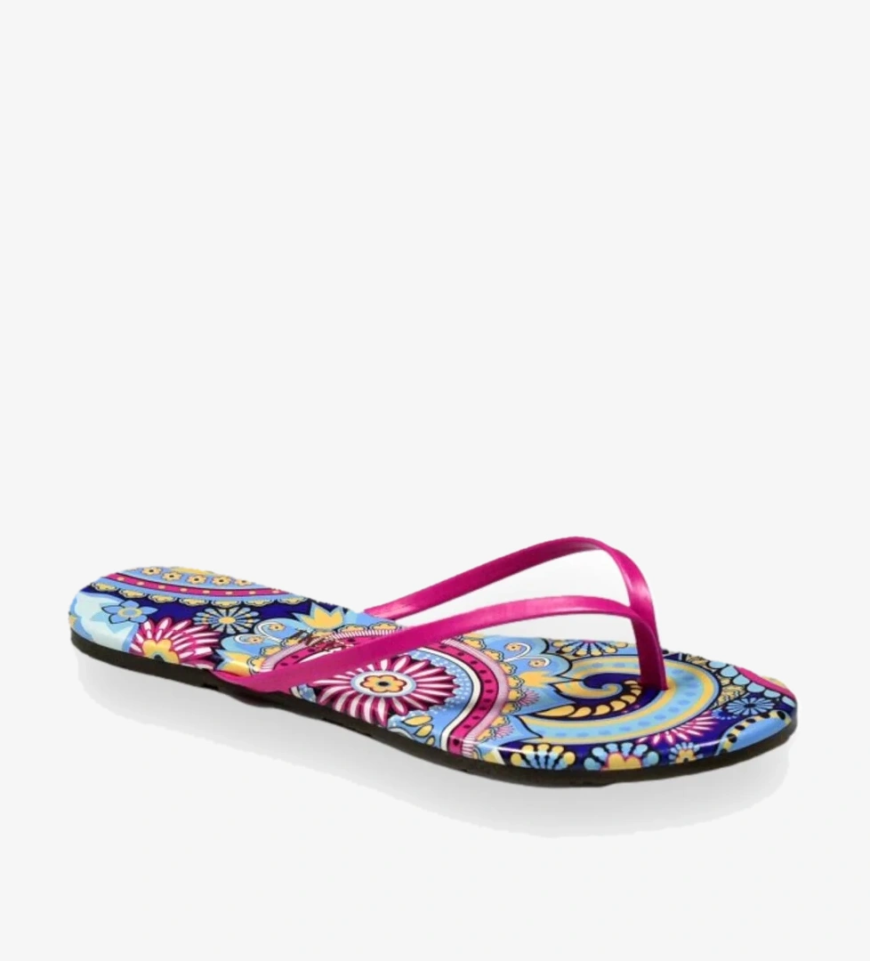 Tkees Tk-2209 Klasik Desenli Parmak Arası Çok Renkli Kadın Terlik model görseli