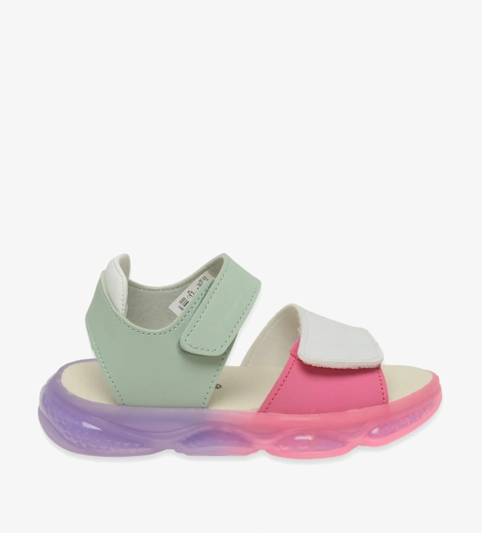 321.P24Y223 Işıklı Sandal Çok Renkli Kız Çocuk Sandalet - Görsel 1