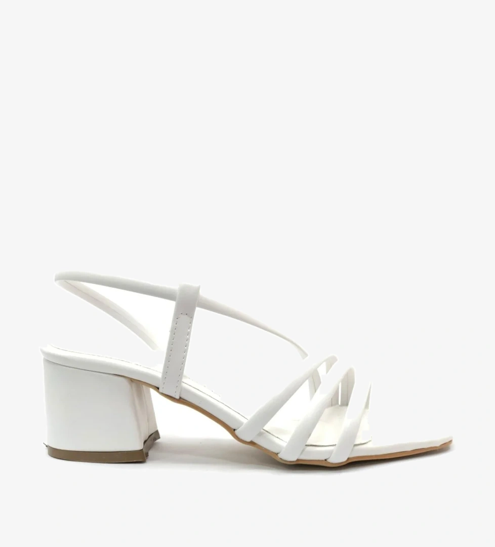 Şerit Biyeli 6 cm Topuklu Arkası Açık Kadın Klasik Ayakkabı