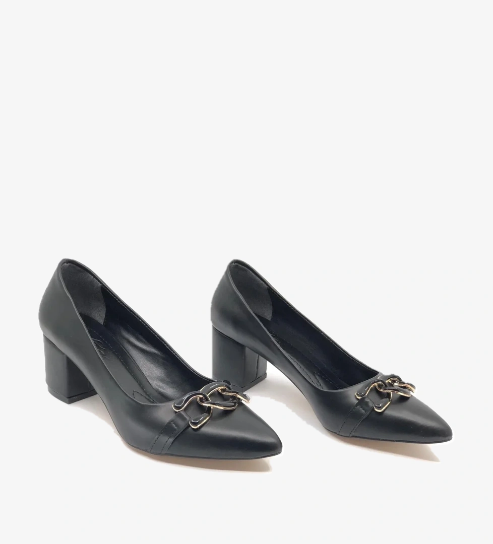 Feles Zincir Toka Detaylı Stiletto Kadın Topuklu Ayakkabı model görseli