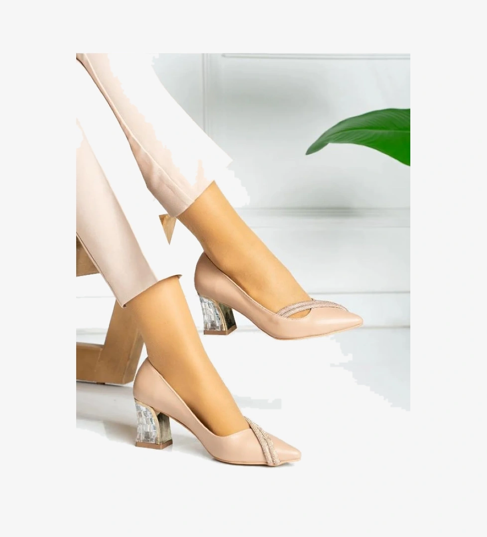 Feles Çift Şerit Stiletto Kadın Topuklu Ayakkabı model görseli