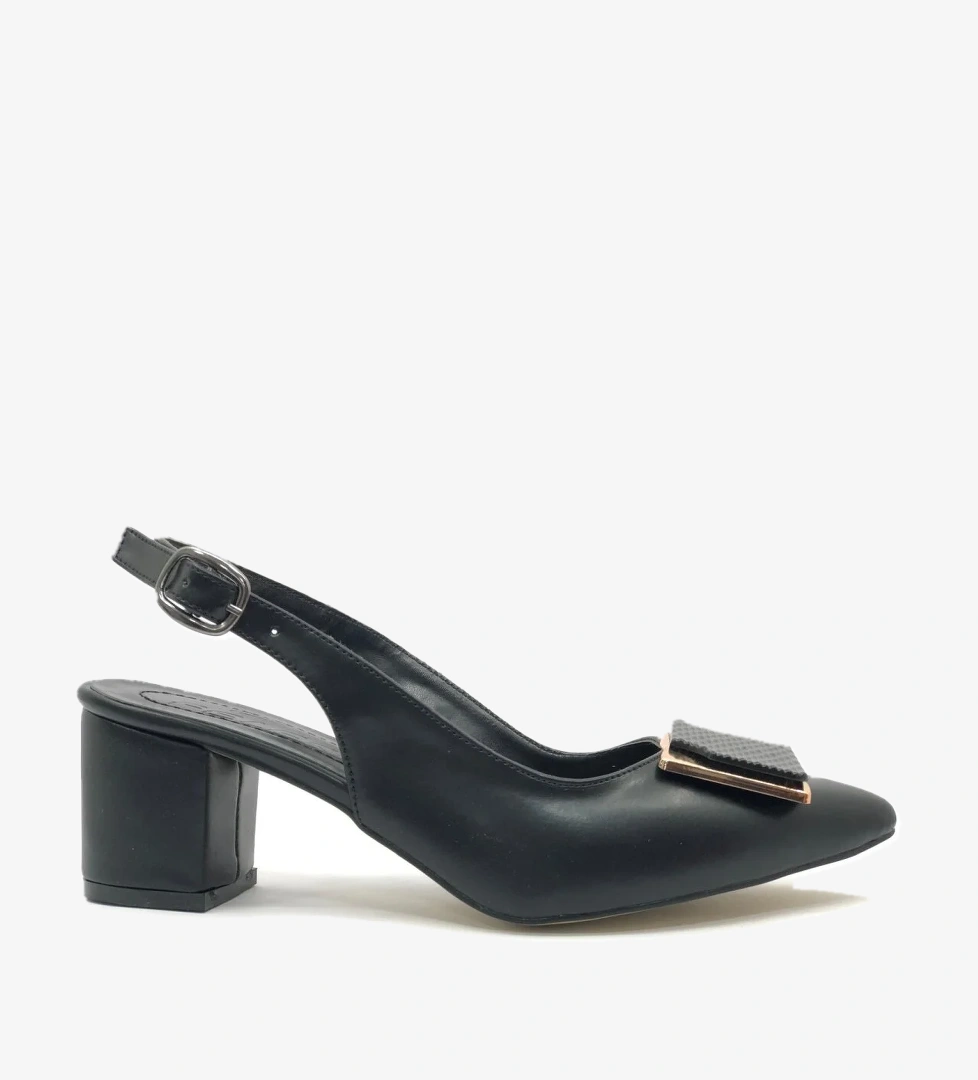 Toka Detaylı Kadın Klasik Topuklu Ayakkabı - Görsel 1