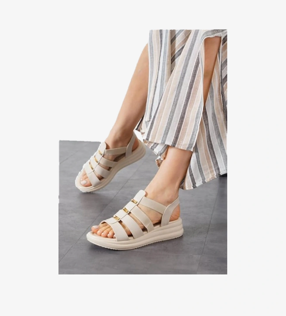 Lastik Bantlı Kadın Sandalet - Görsel 1