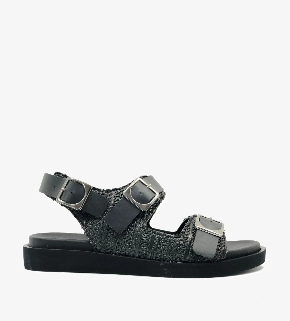 Ortapedik Taban Hasır Detaylı Kadın Sandalet