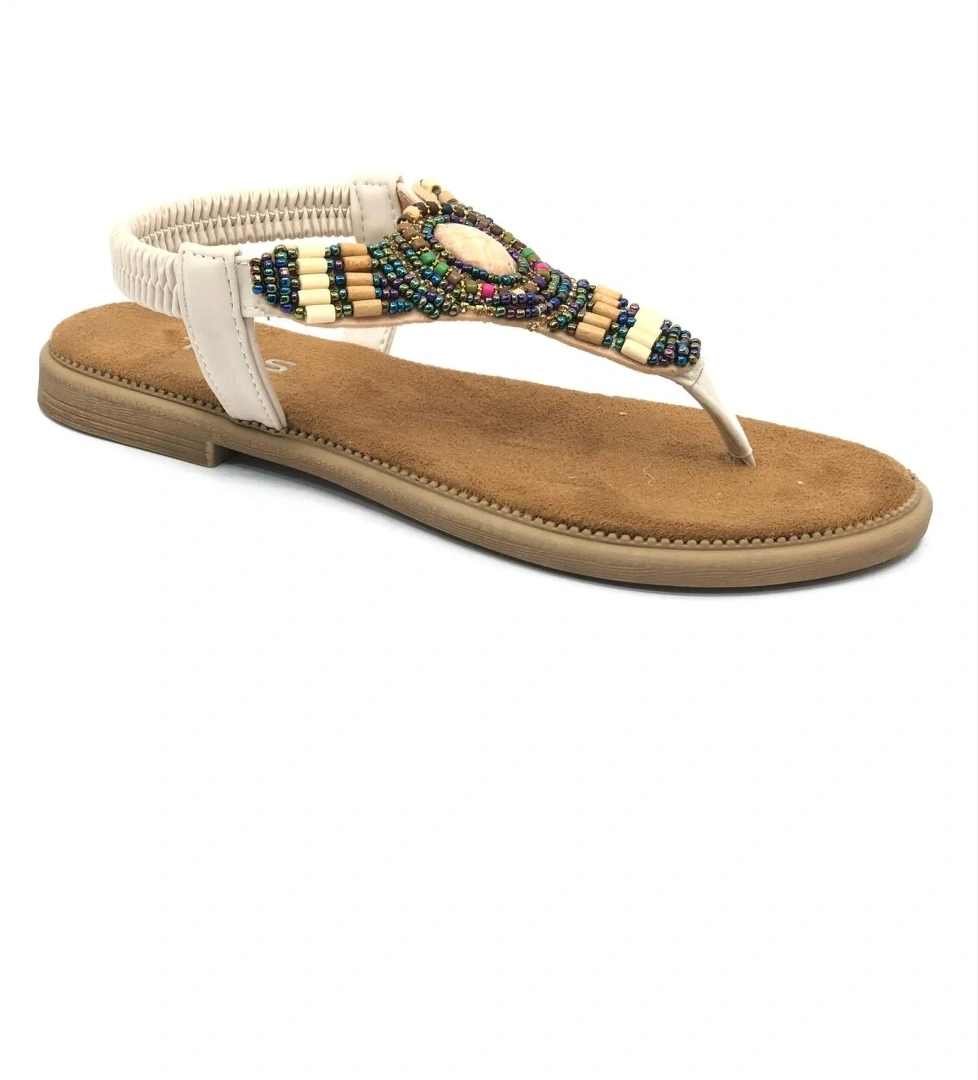 Taş Detaylı Parmak Arası Kadın Sandalet