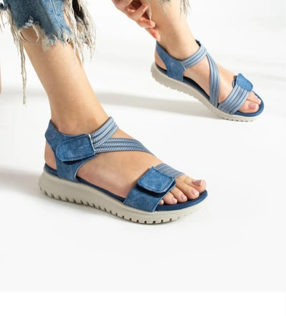 Günlük Cırtlı Fuspet Taban Rahat Ortopedik Kadın Sandalet