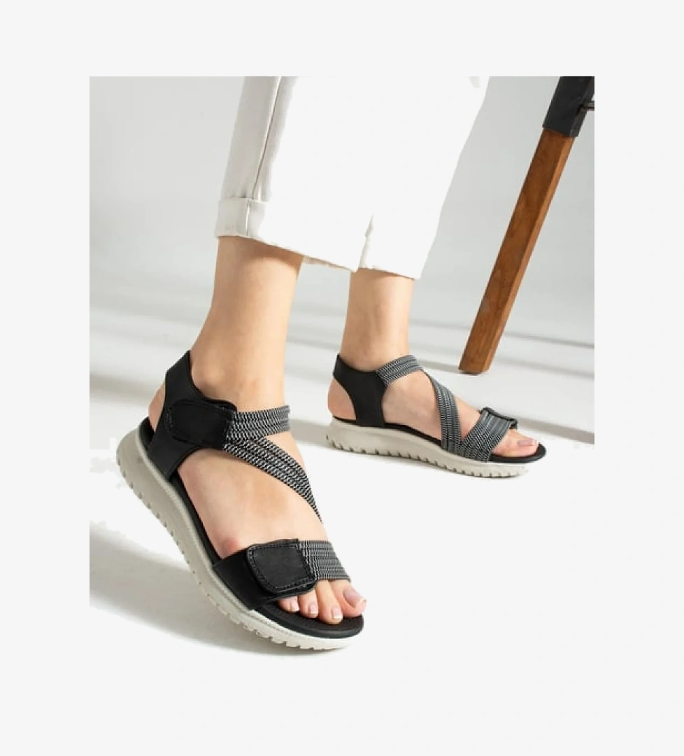 Günlük Cırtlı Fuspet Taban Rahat Ortopedik Kadın Sandalet - Görsel 1