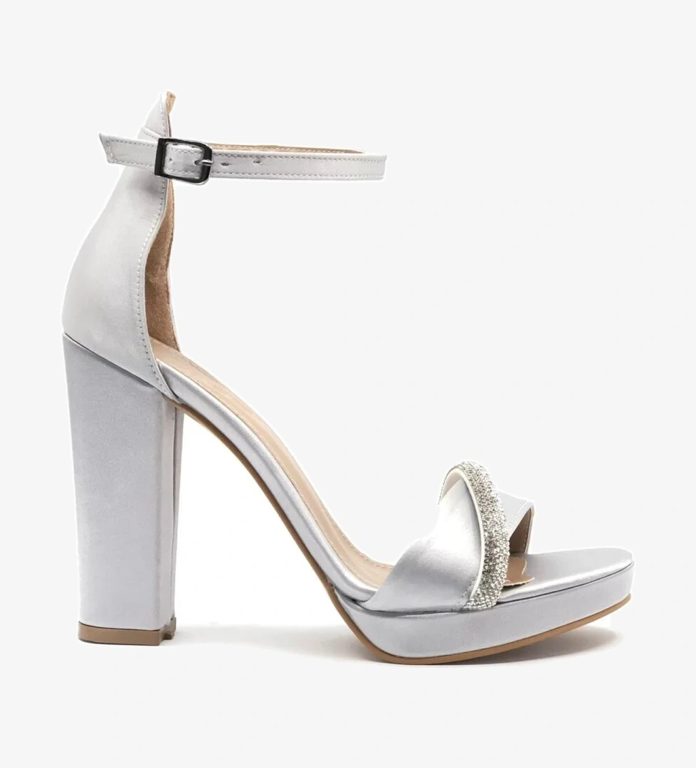 Feles Şerit Taş Detaylı Tek Bant Platform 11 Cm Topuklu Kadın Ayakkabı model görseli