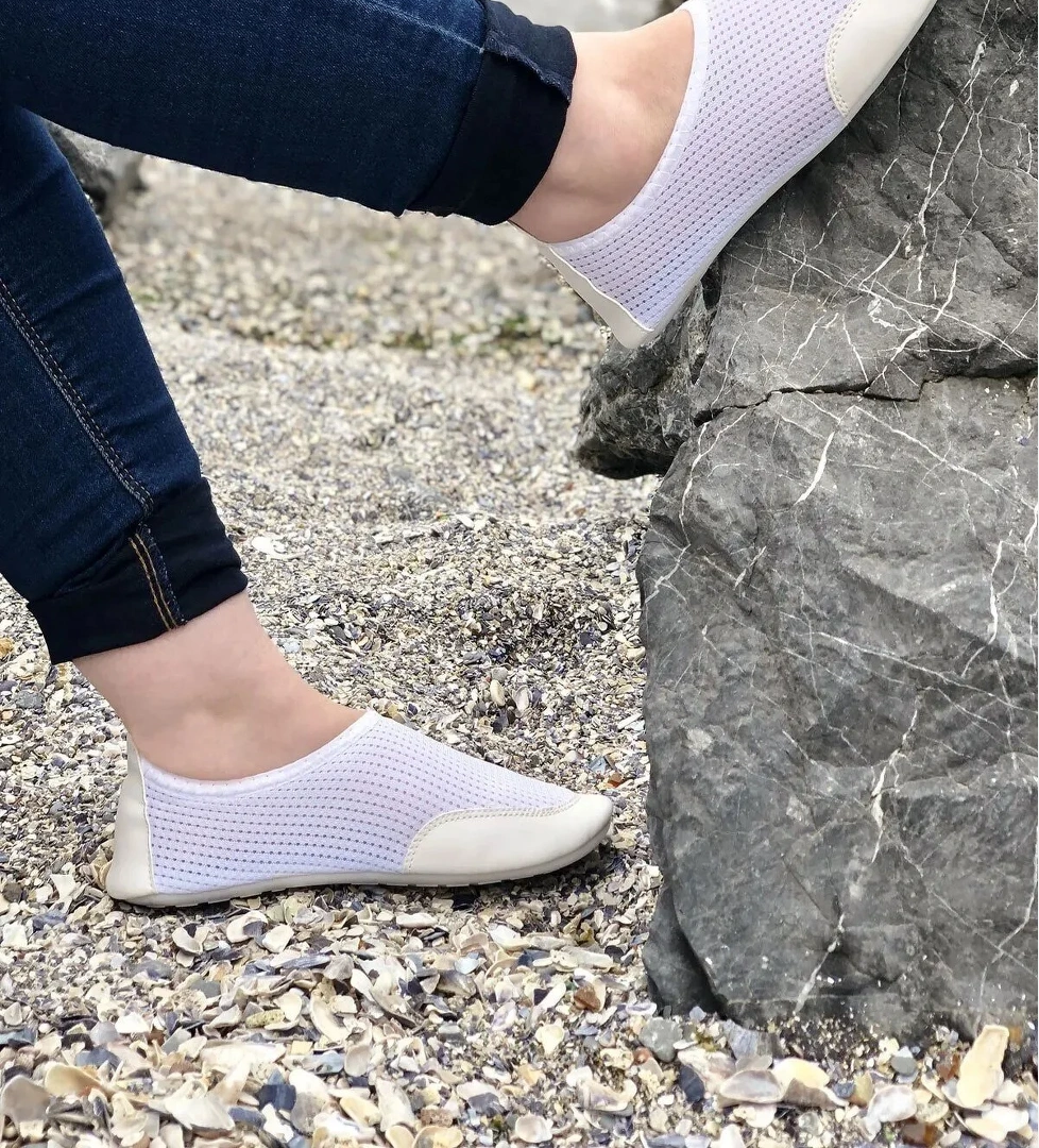 Unisex Beyaz Kalın Tabanlı Rahat Ortopedik Plaj Havuz Bahçe Deniz Ayakkabısı BEACH-0735