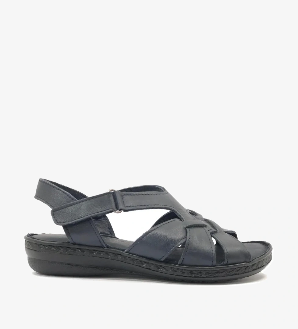 %100 Hakiki Deri Tam Ortapedik Fus Pedli Taban Kadın Sandalet