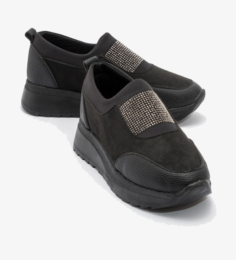 Kadın Taşlı Spor Babet SİYAH - Görsel 1