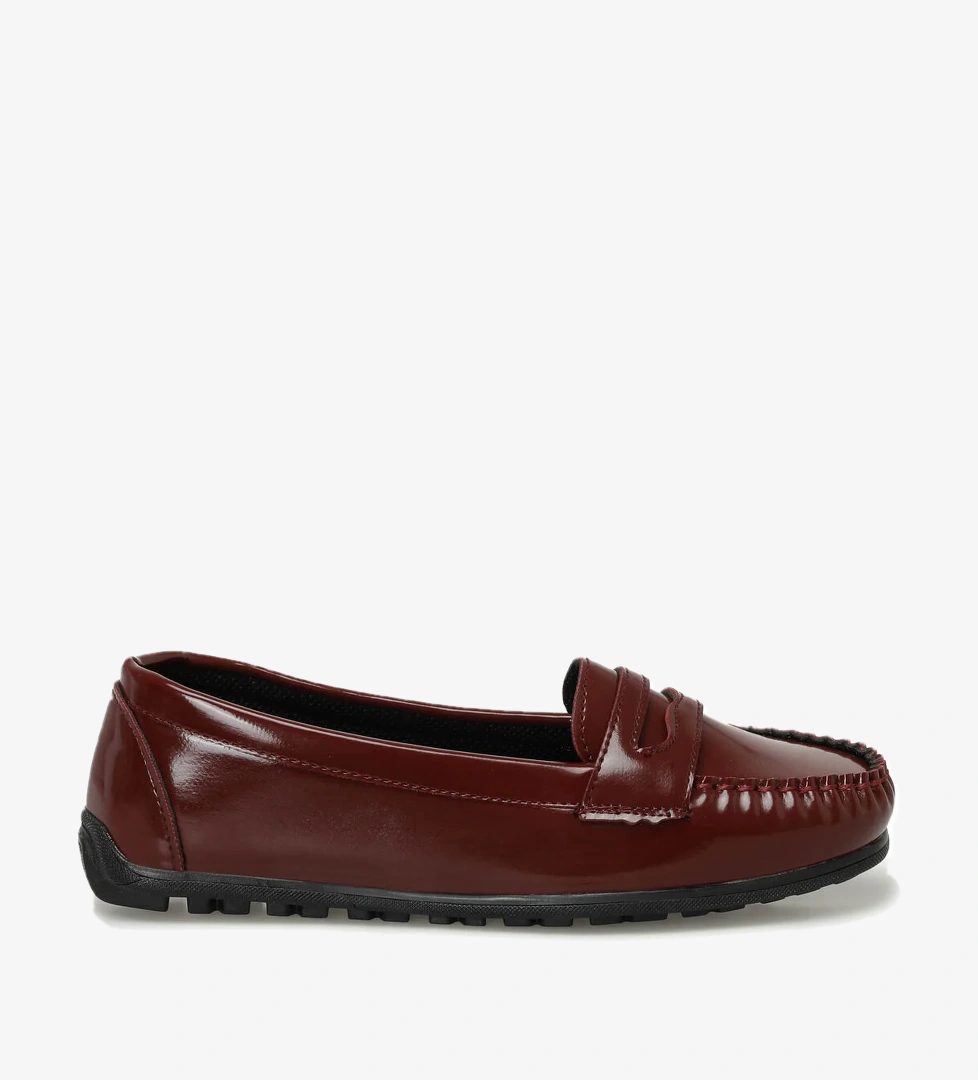 24K-513 4PR Bordo Kadın Loafer - Görsel 1