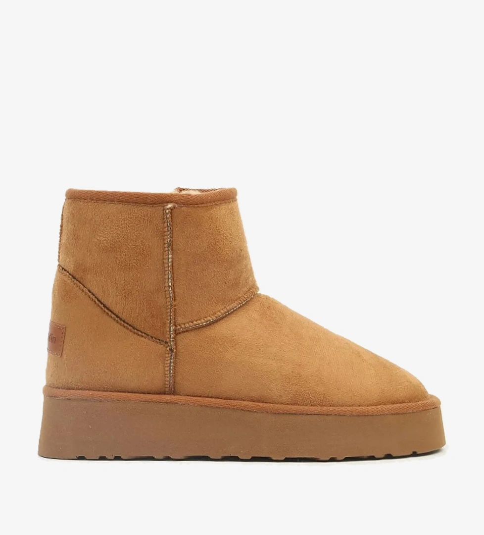 52706 Yüksek Tabanlı Kadın Nubuk Bot Taba - Görsel 1