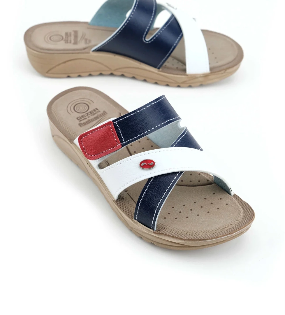 Kadın Yazlık Suni Deri Anatomical Yumuşak Taban Tek Cırtlı Ayarlanabilir Yüksek Topuk Günlük Terlik - Görsel 1