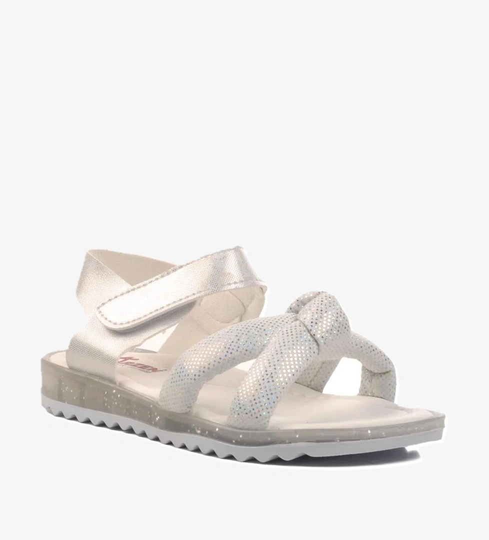 24-409-F Beyaz Simli Kız Çocuk Sandalet - Görsel 1