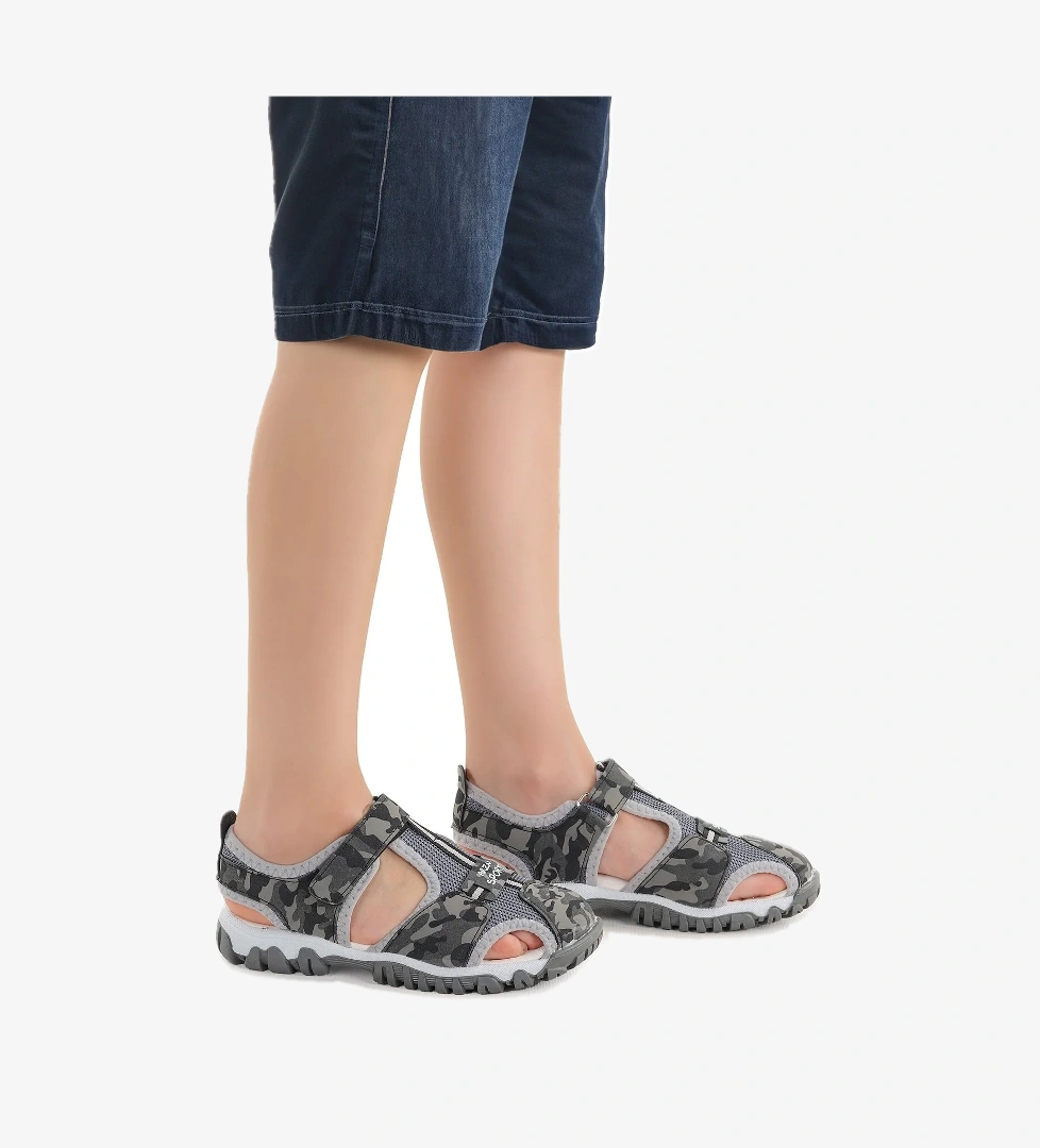 Erkek Çocuk Sandalet Arz 2399 Gri Kamuflaj