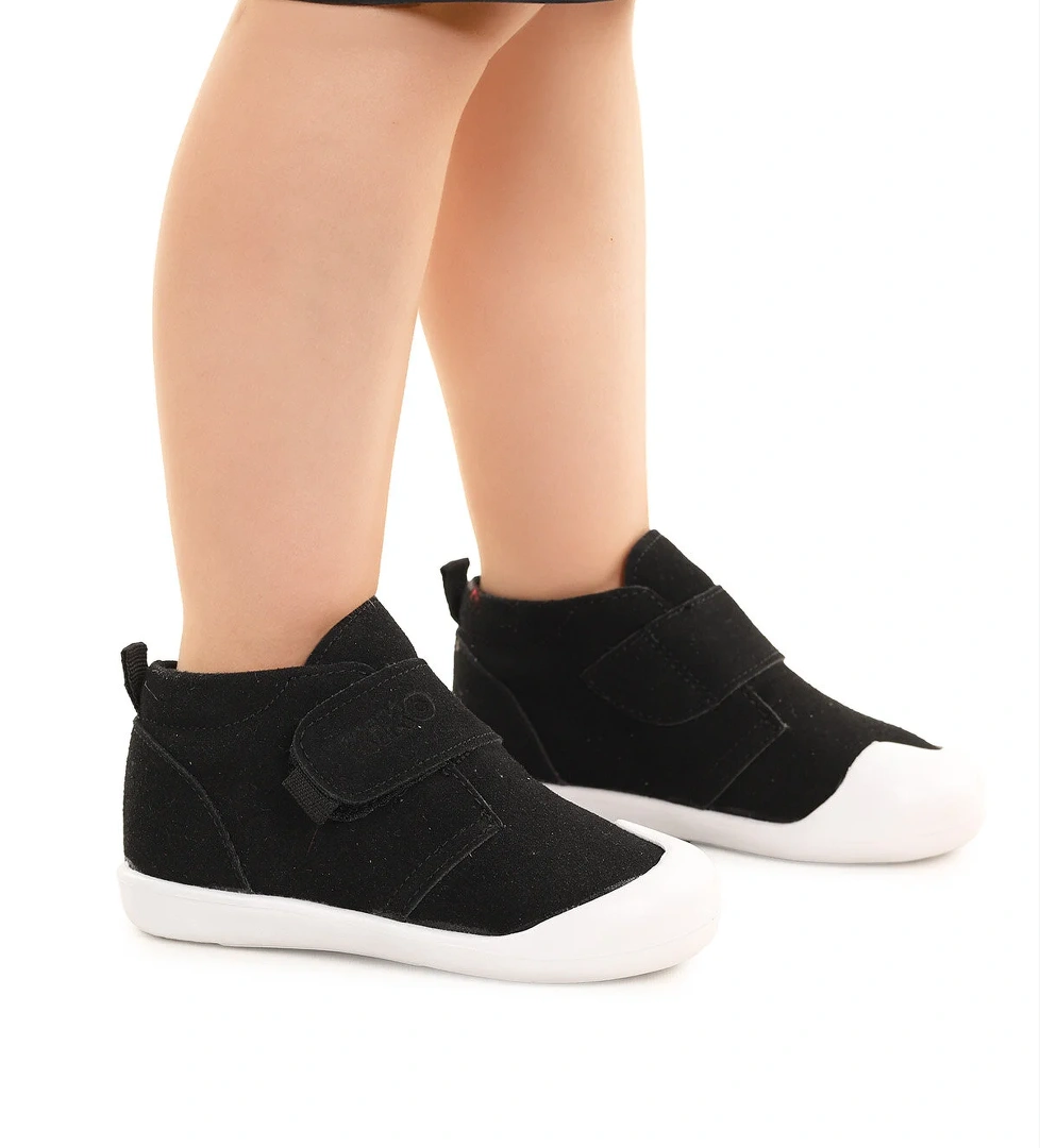 Winnie İlk Adım Cırtlı Erkek Bebek Günlük Bot Ayakkabı Siyah