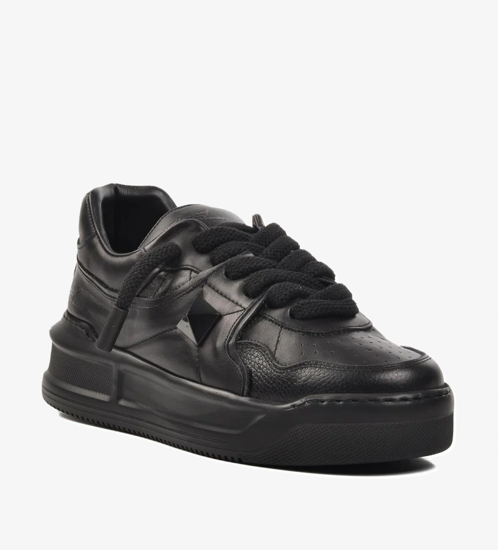 Premium 1306 Siyah Cilt Erkek Sneaker