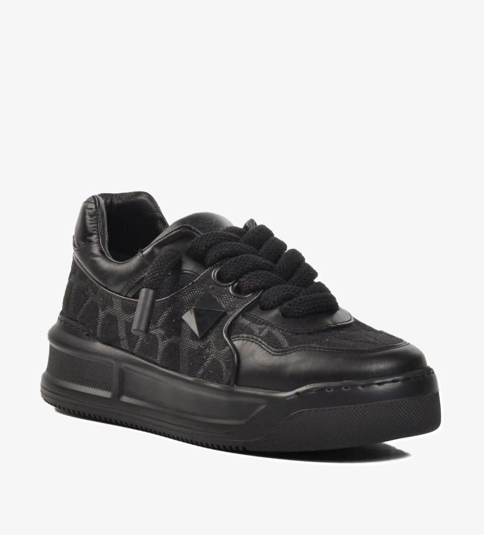 Premium 1306 Siyah-Siyah Erkek Sneaker - Görsel 1