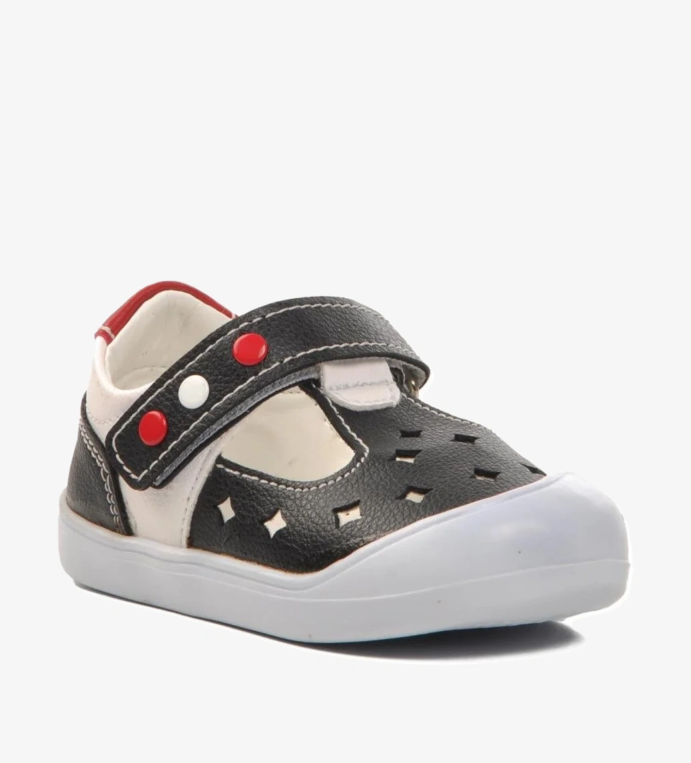 24-414 Lacivert-Beyaz-Kırmızı Bebek Günlük Ayakkabı - Görsel 1