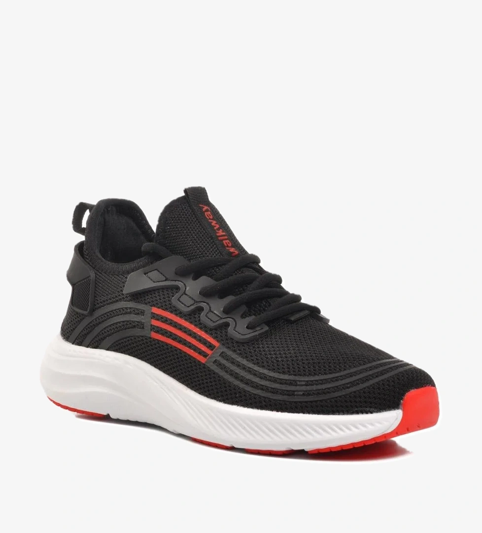 Onega Siyah-Beyaz-Kırmızı Triko Erkek Spor Ayakkabı