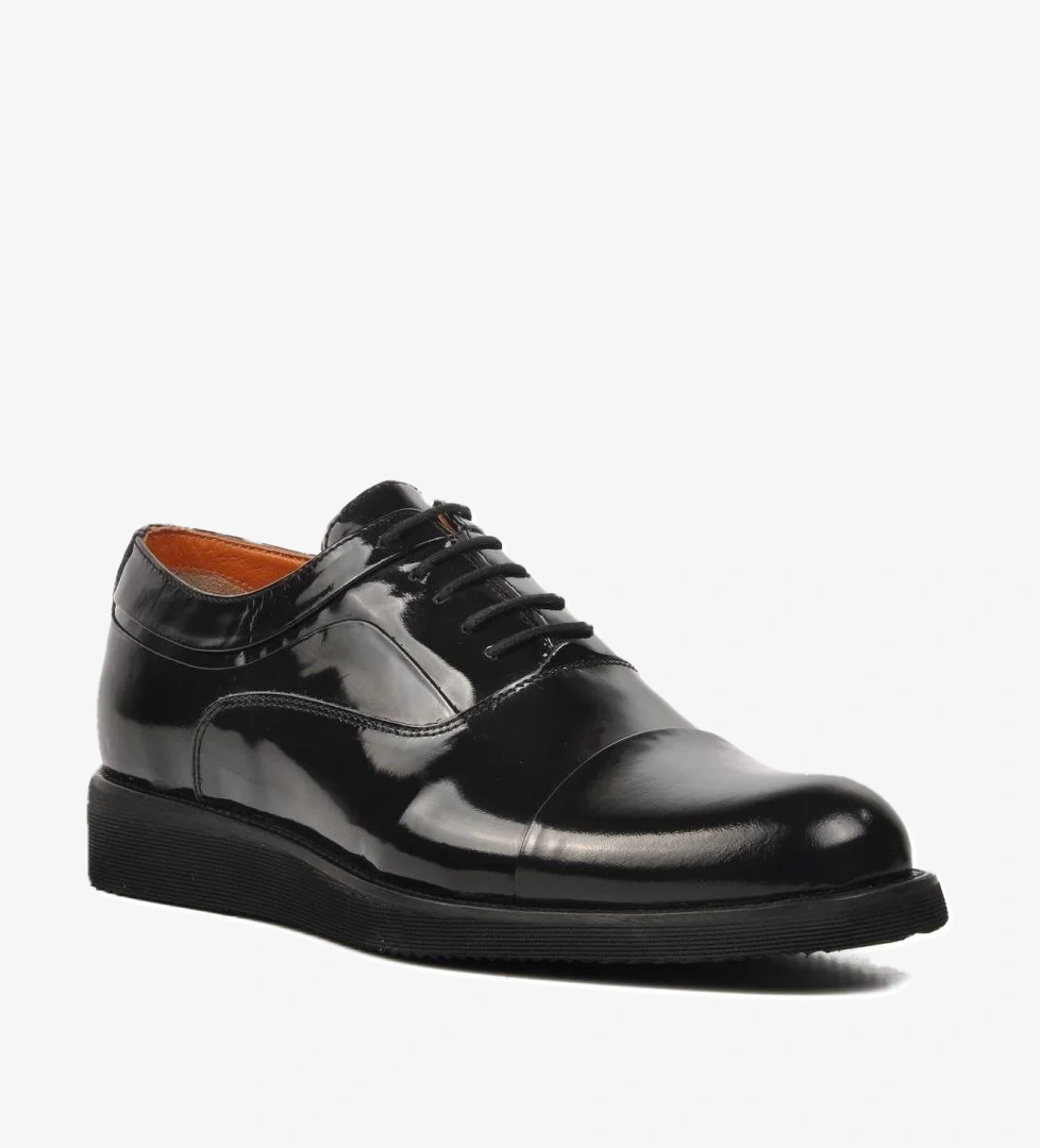 Premium 02944 Siyah Rugan Hakiki Deri Erkek Klasik Ayakkabı