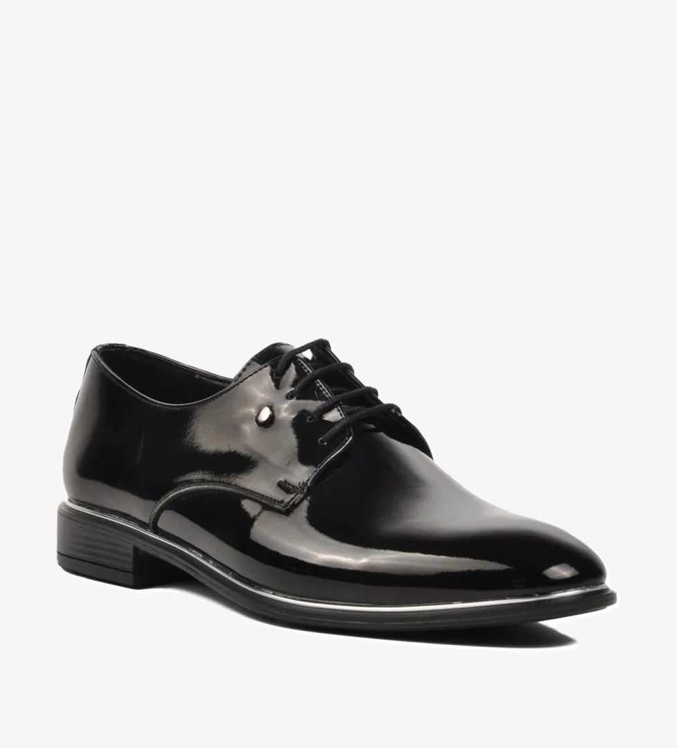 P500 Siyah Rugan Erkek Klasik Ayakkabı - Görsel 1