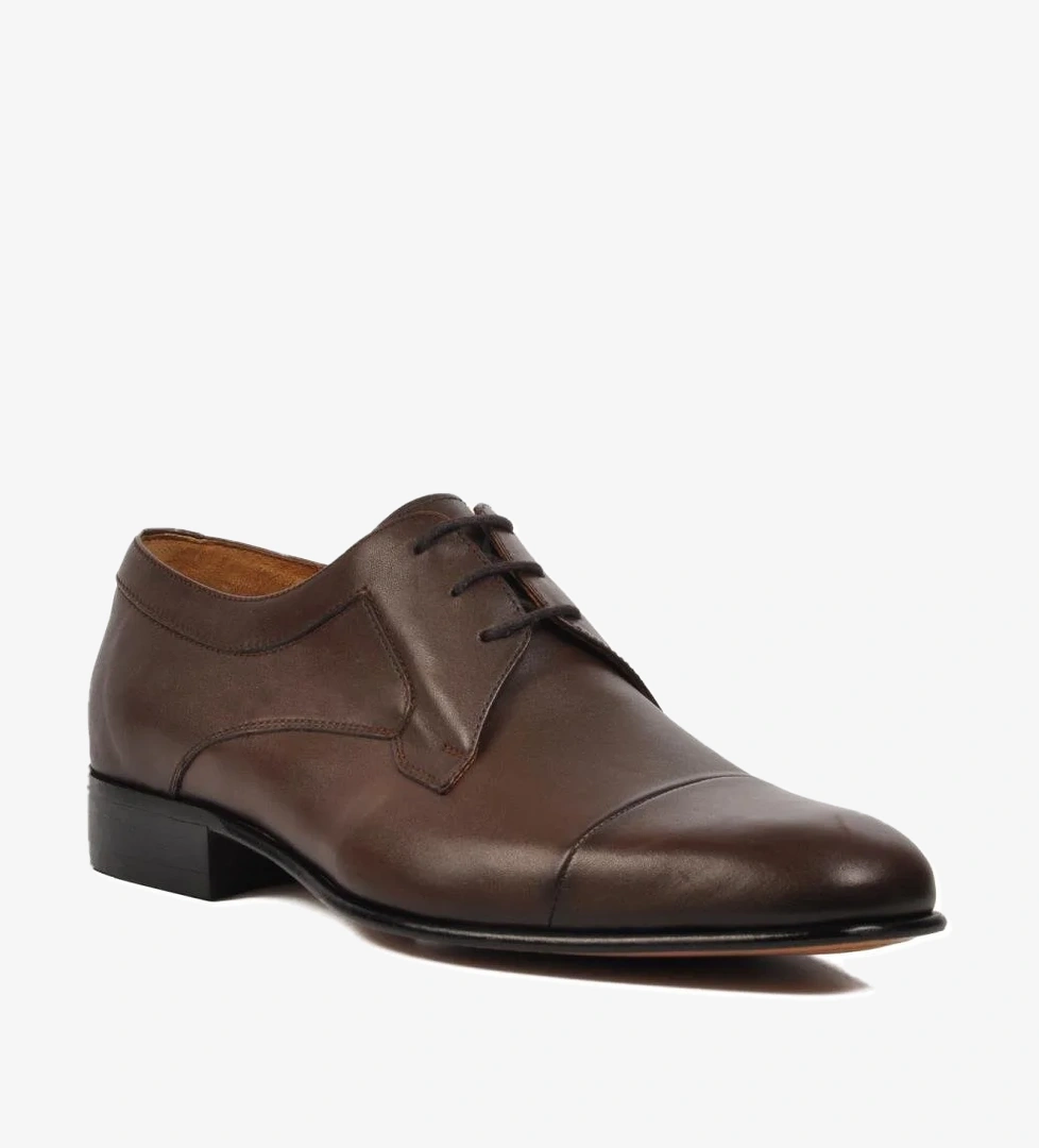 Premium 00445 Kahve Hakiki Deri Erkek Klasik Ayakkabı - Görsel 1