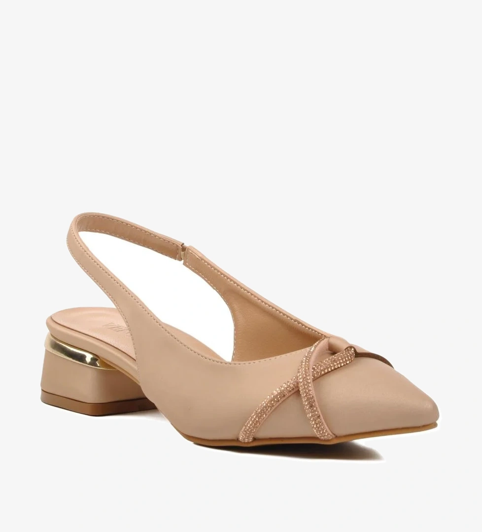 5672006 Ten Saten Kadın Taşlı Abiye Ayakkabı