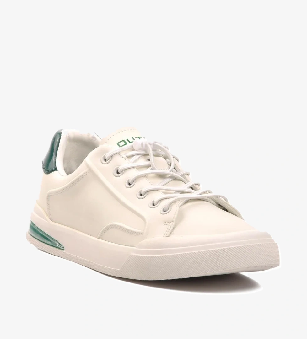 6732 Beyaz-Yeşil Hakiki Deri Erkek Casual Ayakkabı - Görsel 1