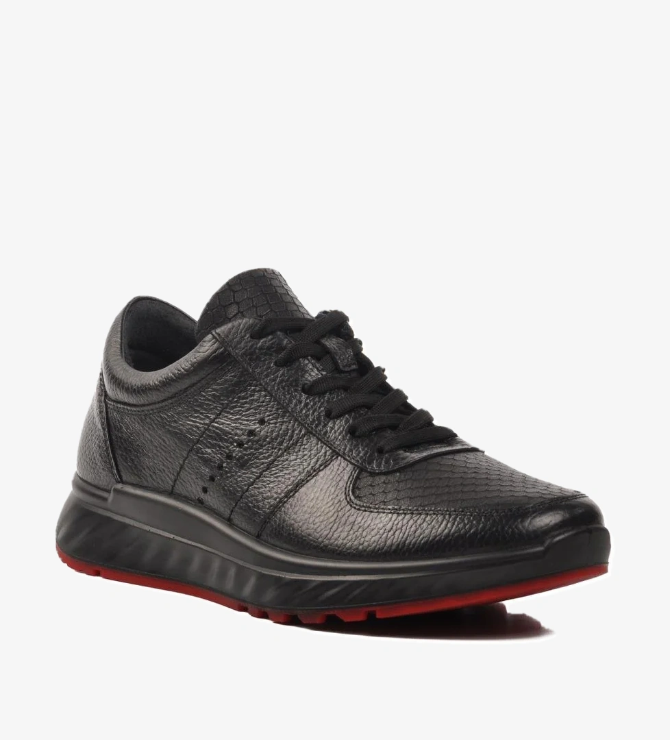 28837 Siyah Hakiki Deri Erkek Casual Ayakkabı - Görsel 1